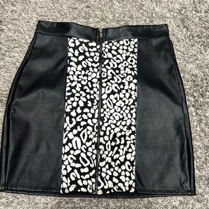 Black Vegan Leather Mini Skirt
